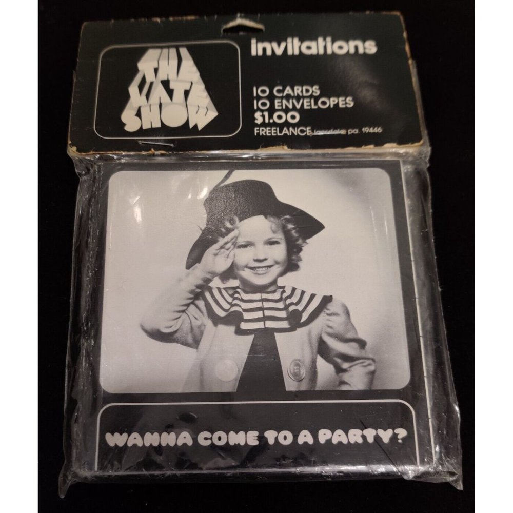 Vtg 1960 Shirley Temple Wanna Come To A Party? Invitations Black & White NOS